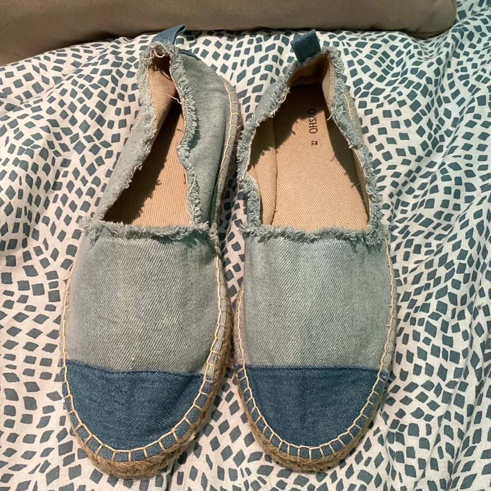 Oysho Frayed denim espadrilles 38
